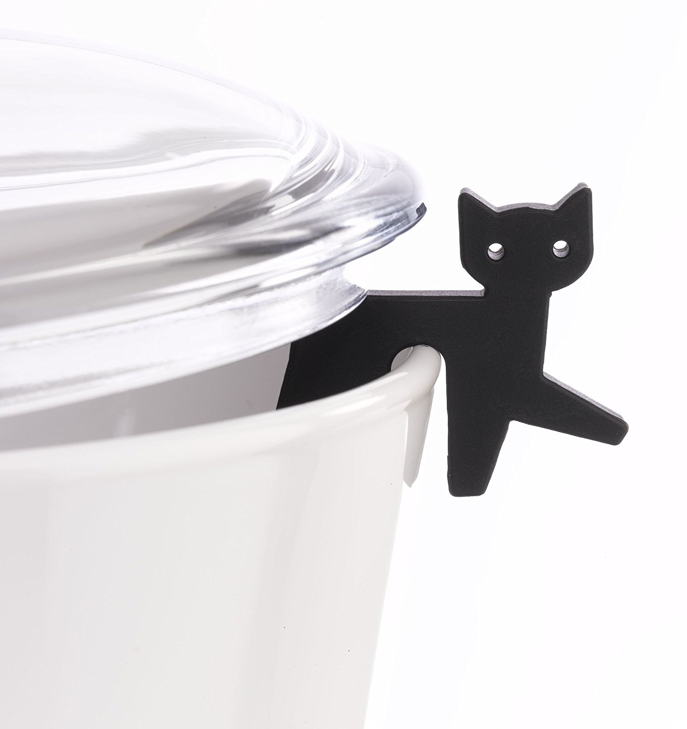 Topfwächter Katze, schwarz