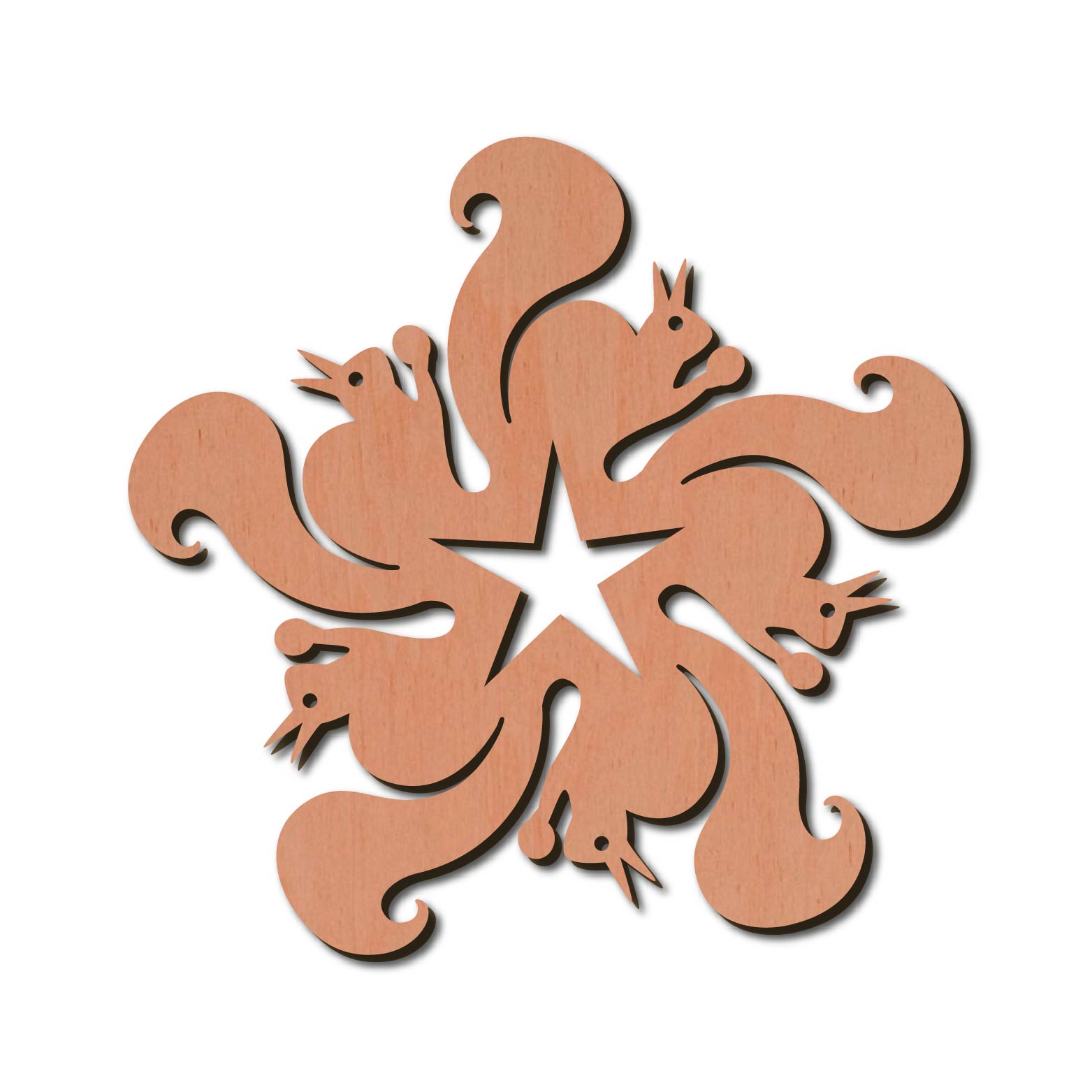 Holzstern - Eichhörnchen Ø 8 cm