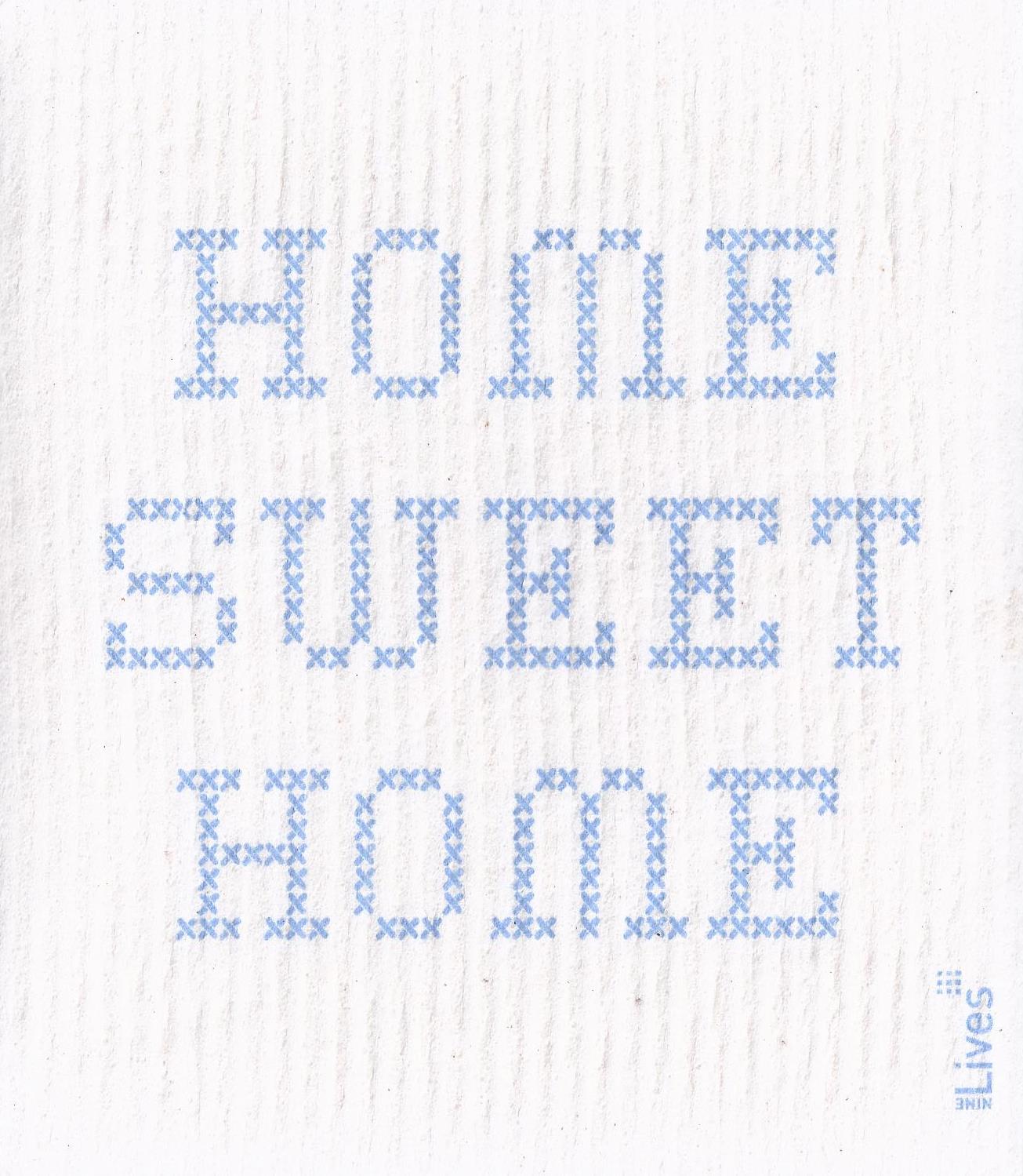 Schwammtuch Home sweet Home, blau