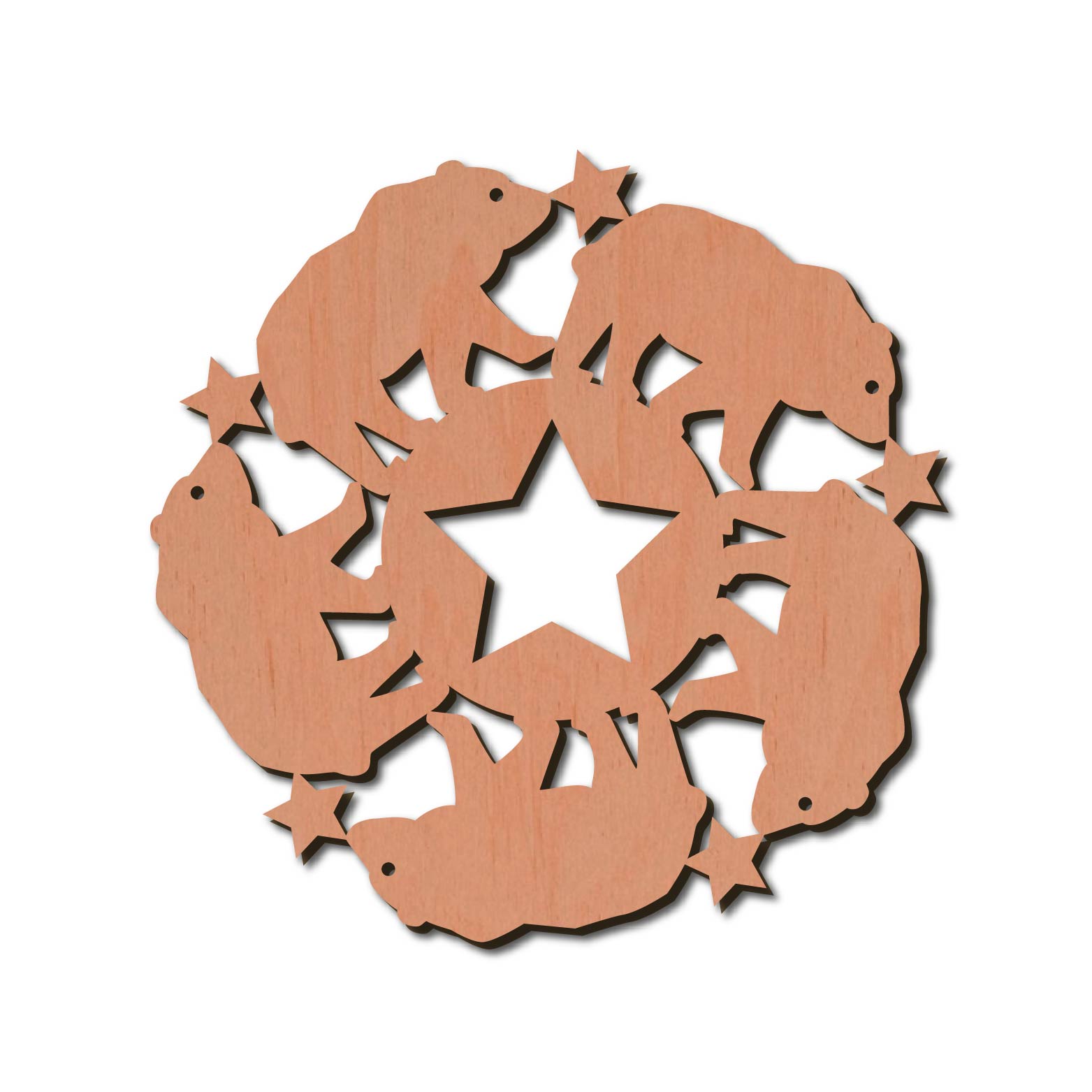 Holzstern - Bär Ø 8 cm