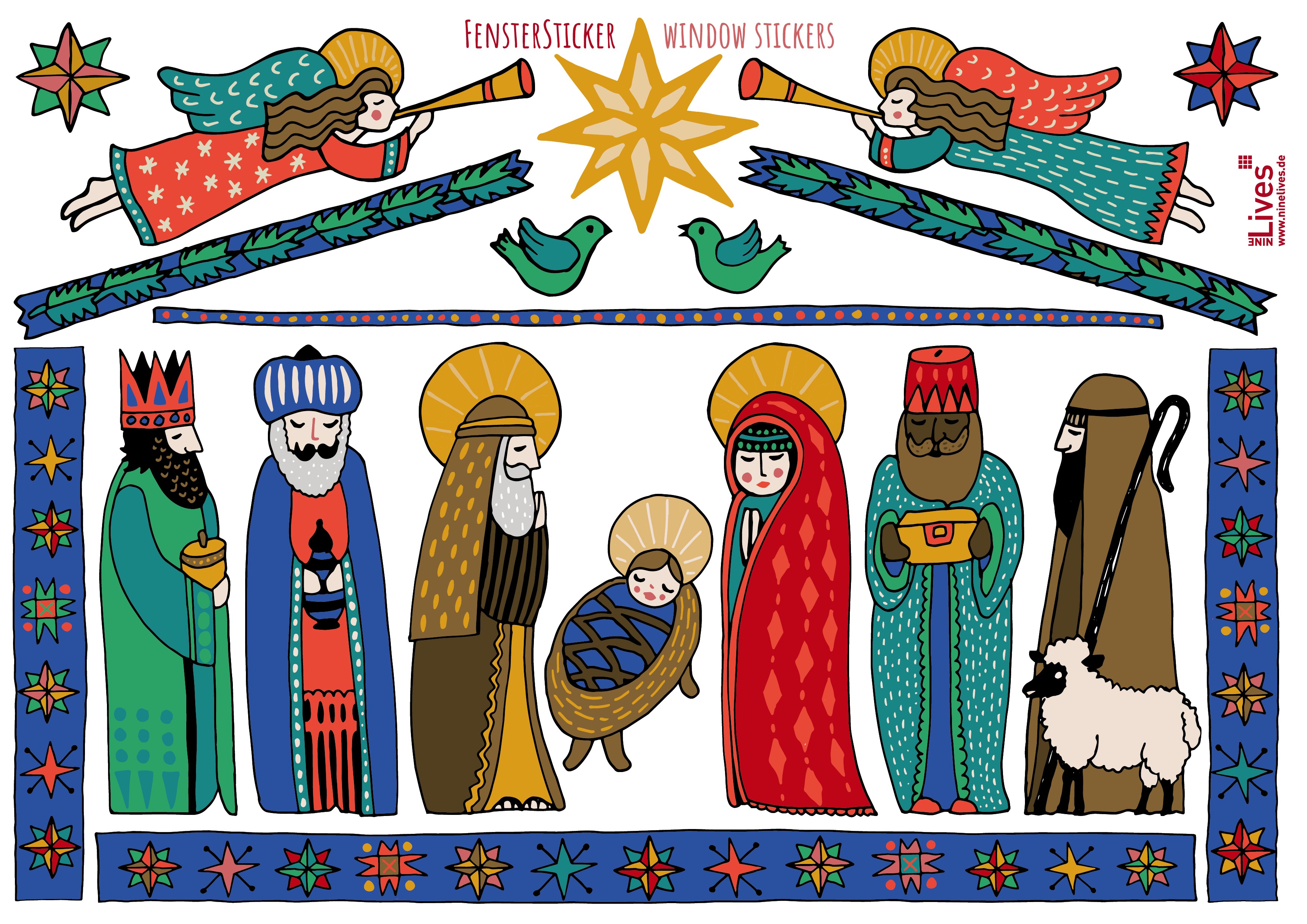 Fenstersticker - Krippe