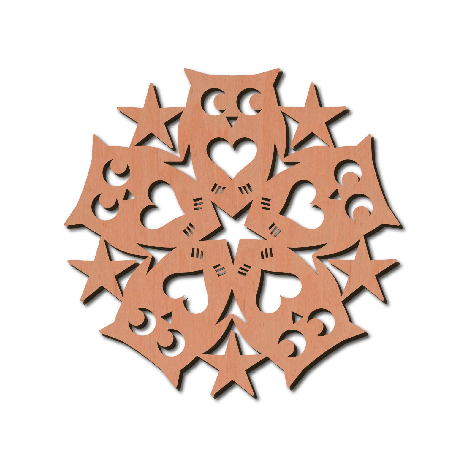 Holzstern - Eule Ø 8 cm