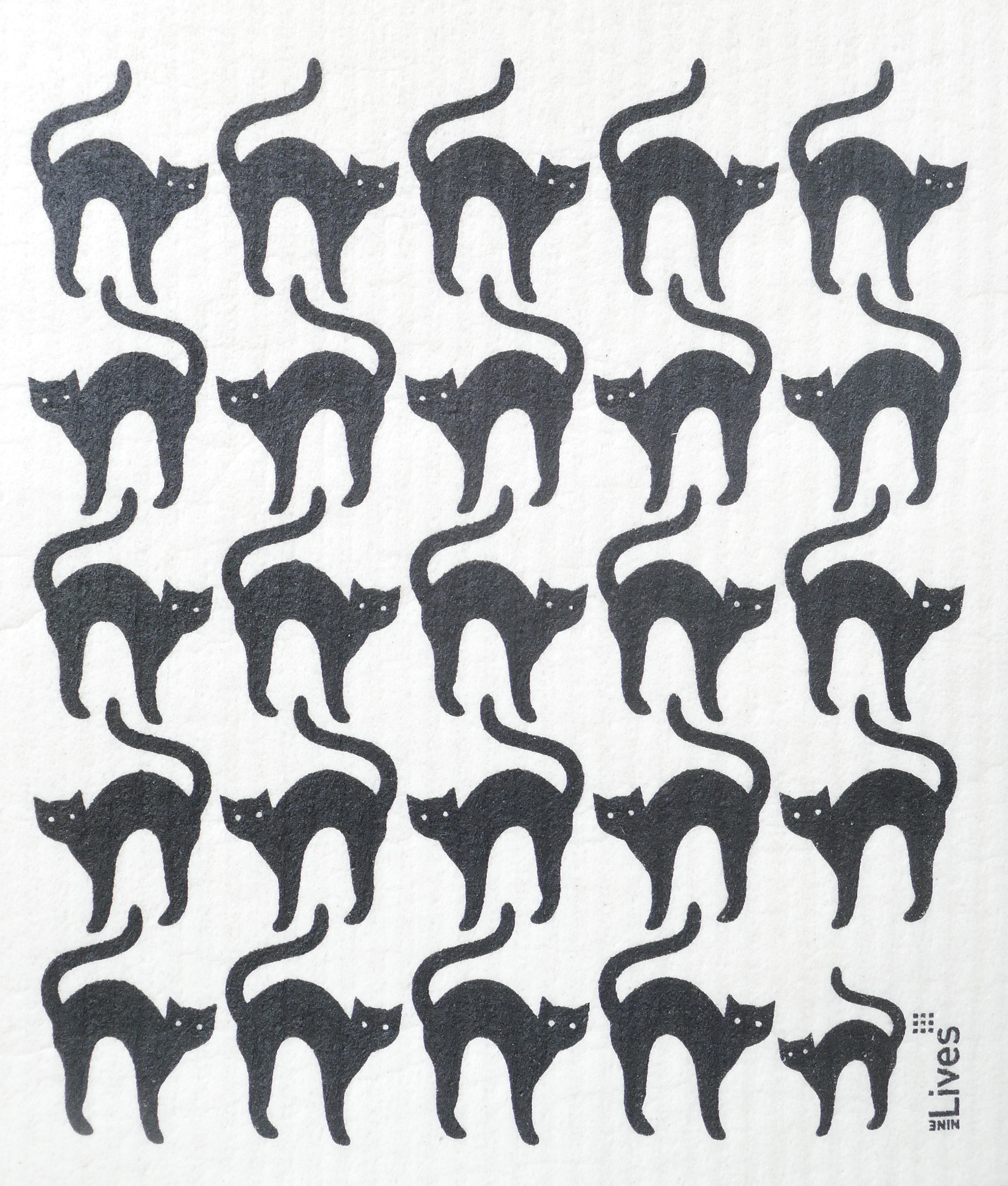 Schwammtuch schwarze Katzen