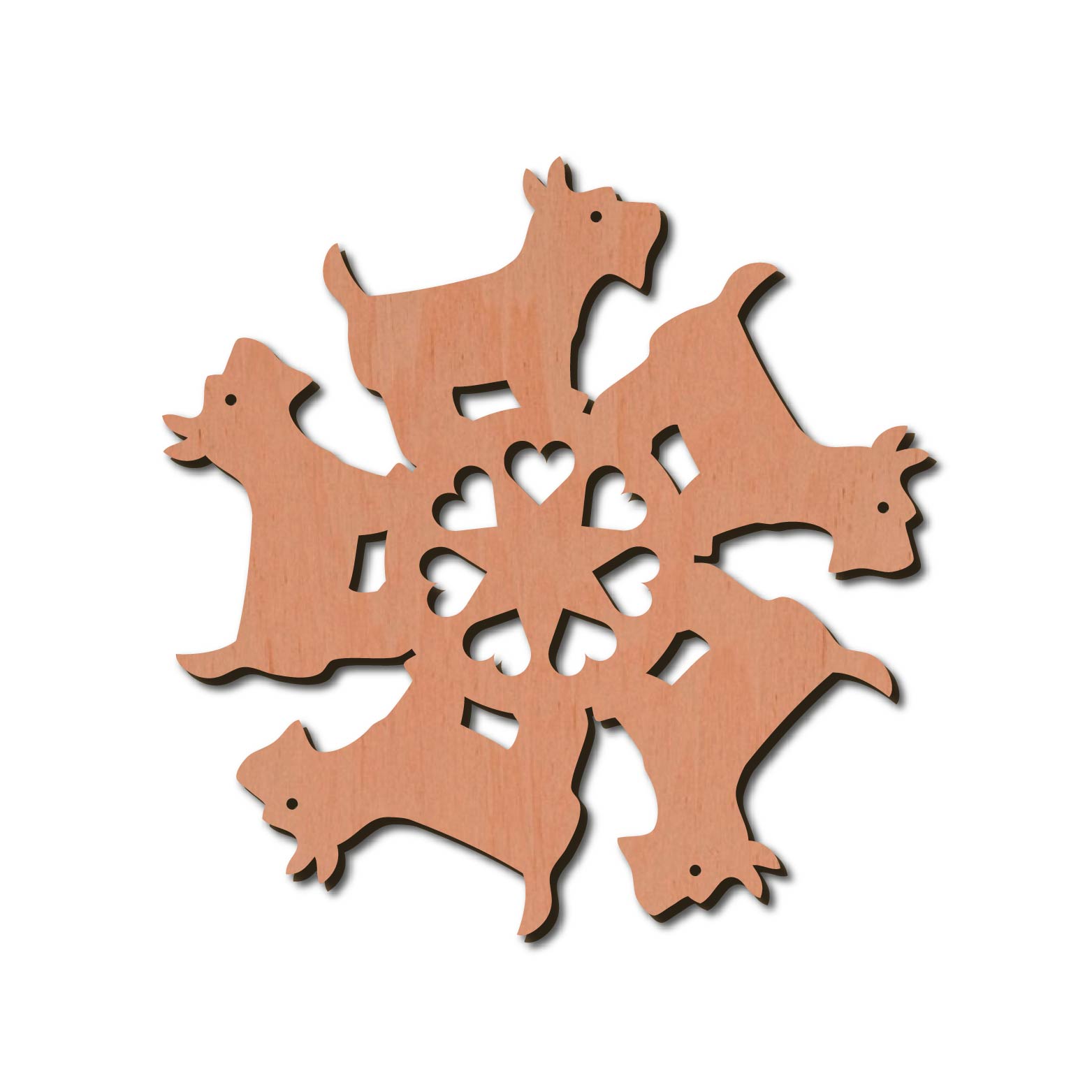 Holzstern - Hund  Ø 8 cm