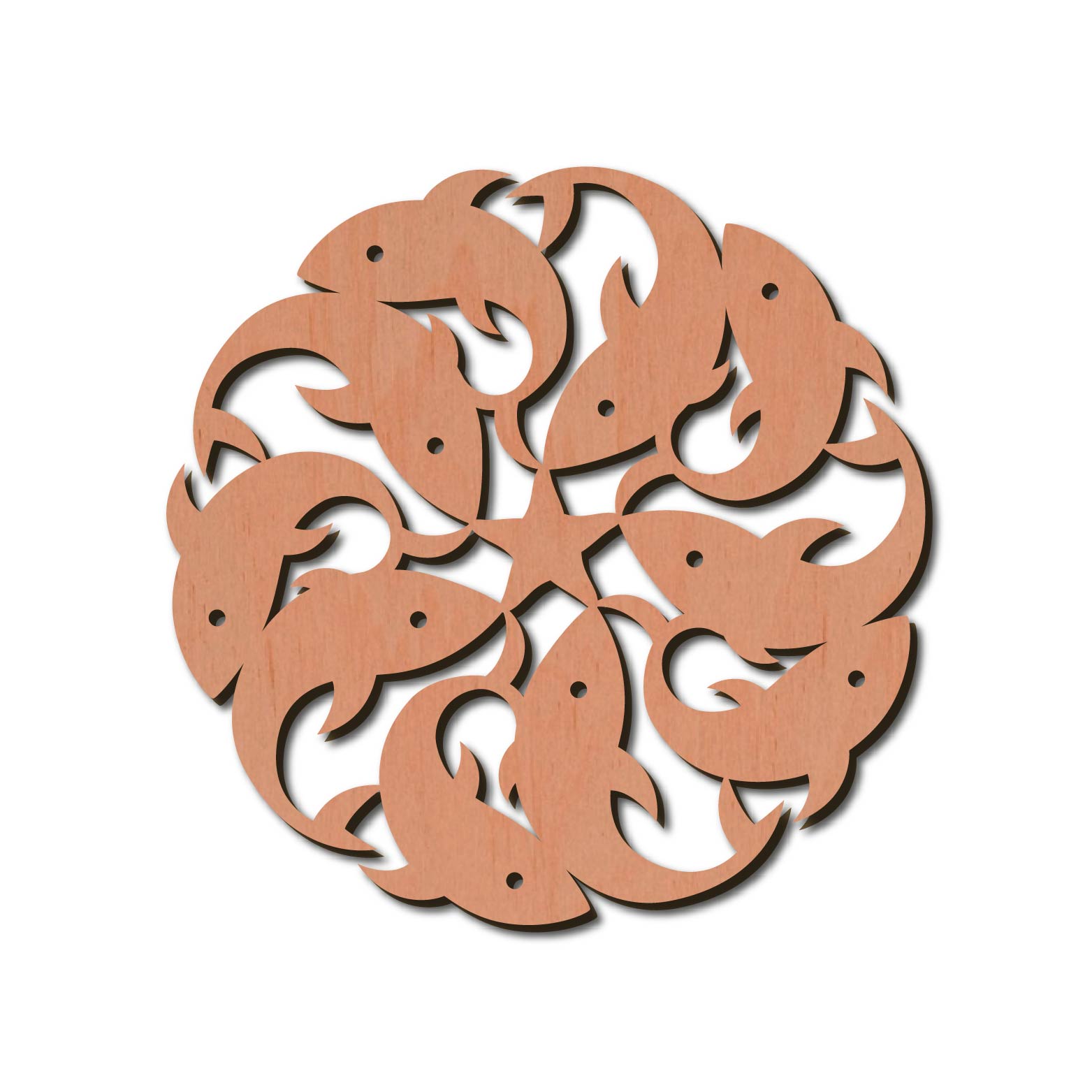 Holzstern - Fisch  Ø 8 cm