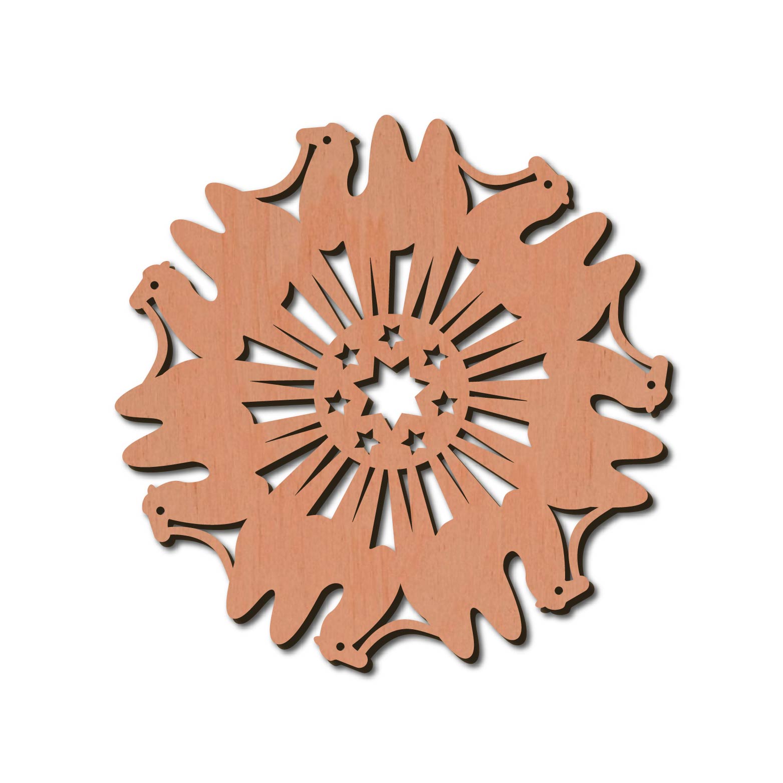 Holzstern - Kamel Ø 8 cm