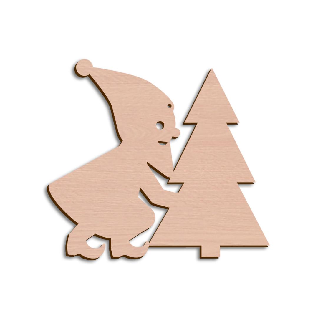 Holzwichtel + Weihnachtsbaum - Weihnachts-Deko zum aufhängen