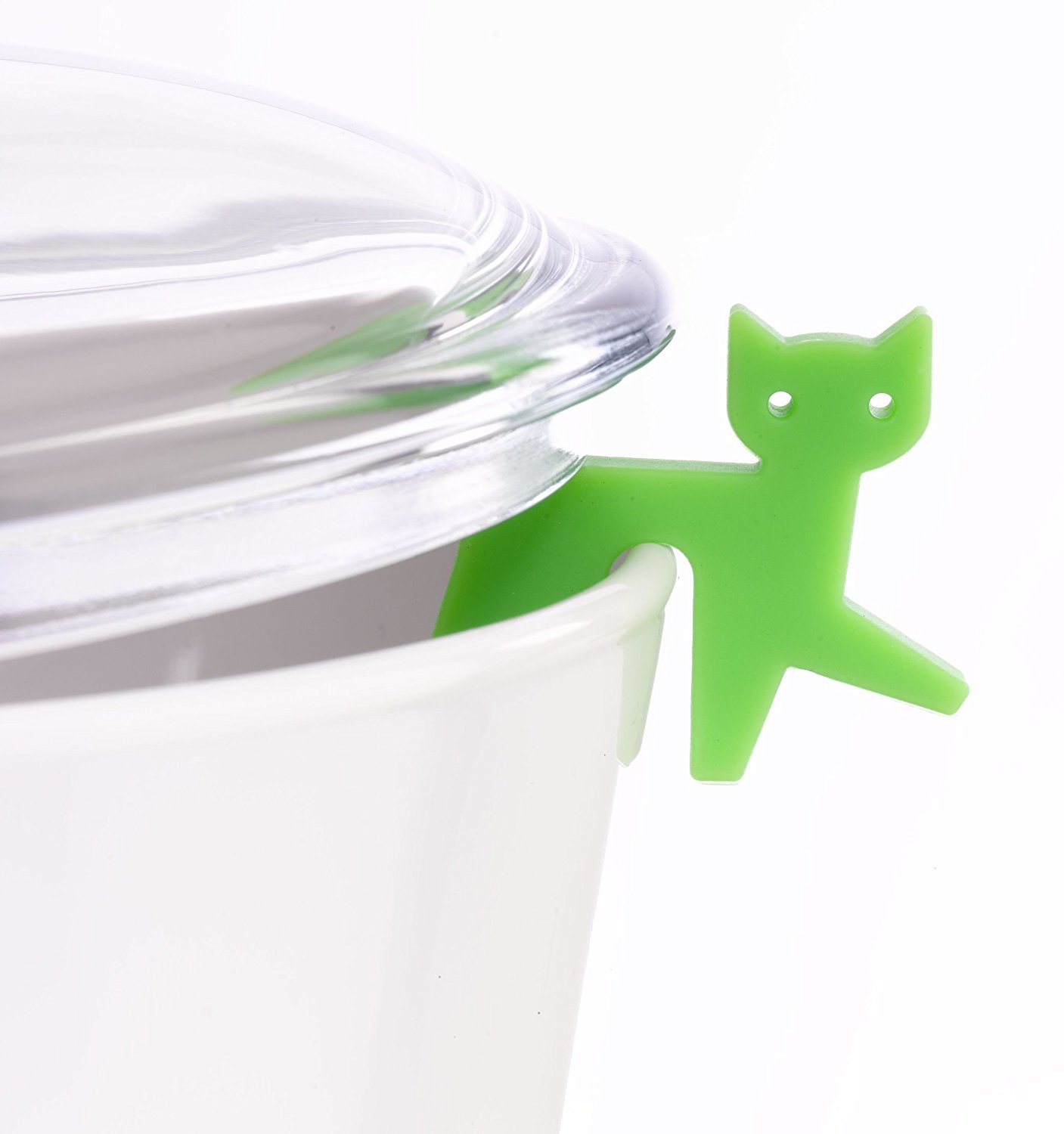 Topfwächter Katze, hellgrün